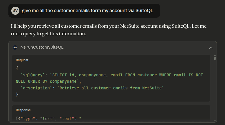 Example of an AI chat response with inline code