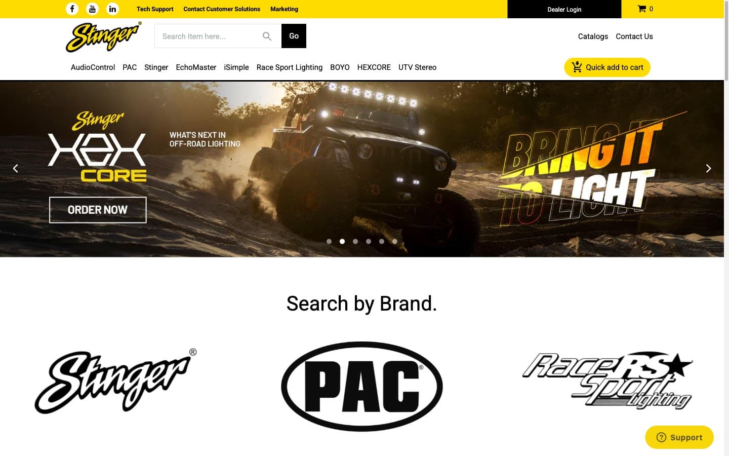 Stinger storefront — homepage built by BrokenRubik