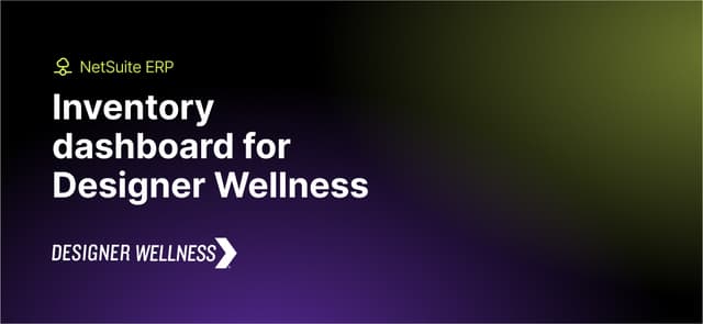 Designer Wellness: Inventory Dashboard