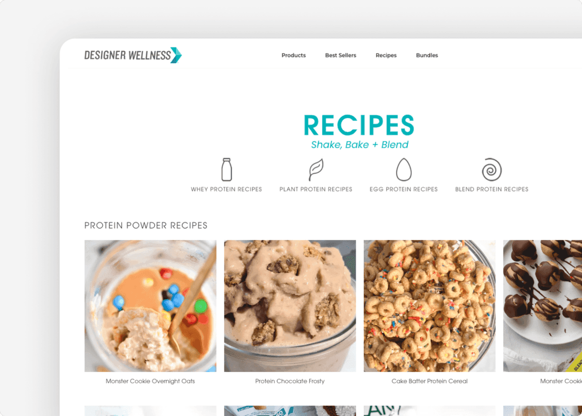 Screenshot of the website of our client Designer Wellness