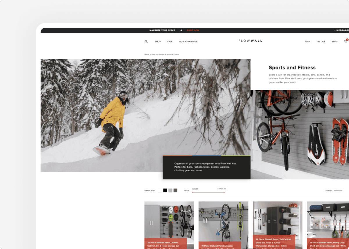 Screenshot of the website of our client Flowwall
