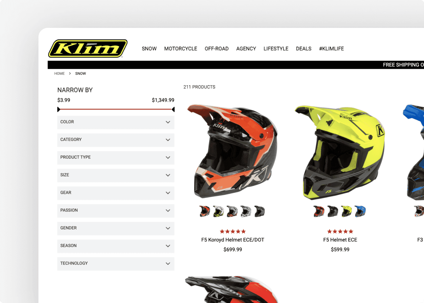 Screenshot of the website of our client Klim