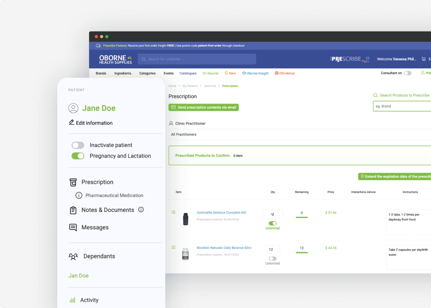 Screenshot of the website of our client Oborne