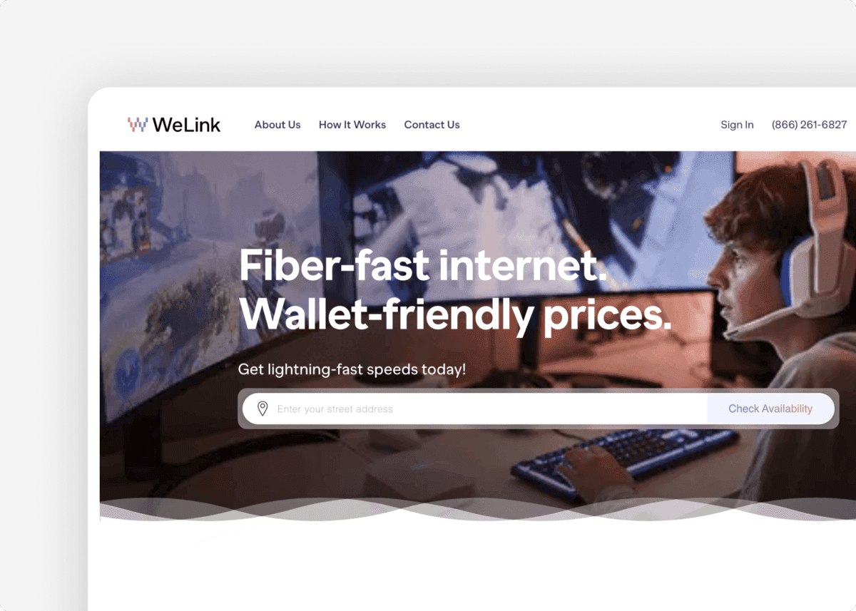 Screenshot of the website of our client WeLink