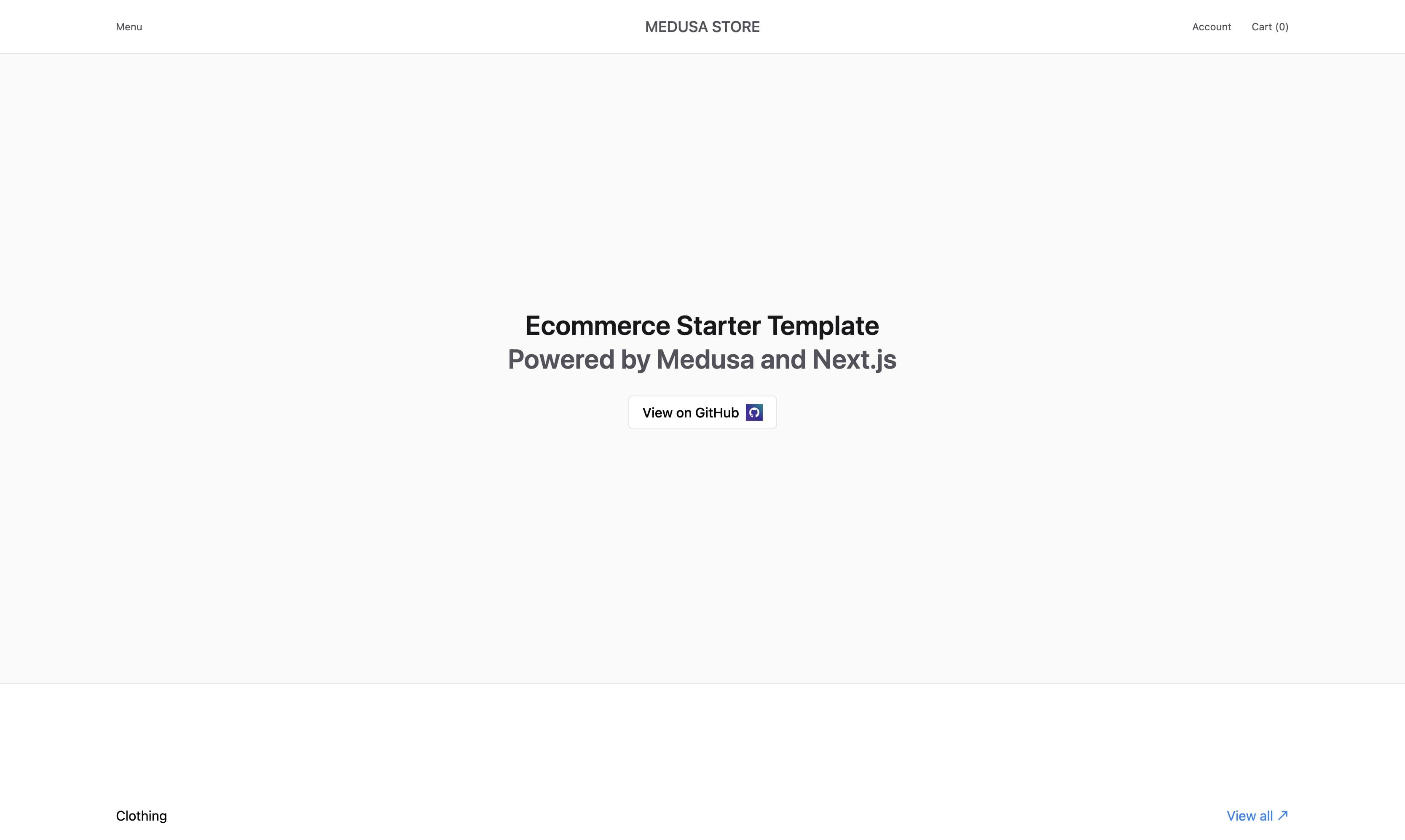 Medusa Next.js starter storefront — homepage powered by Medusa and Next.js