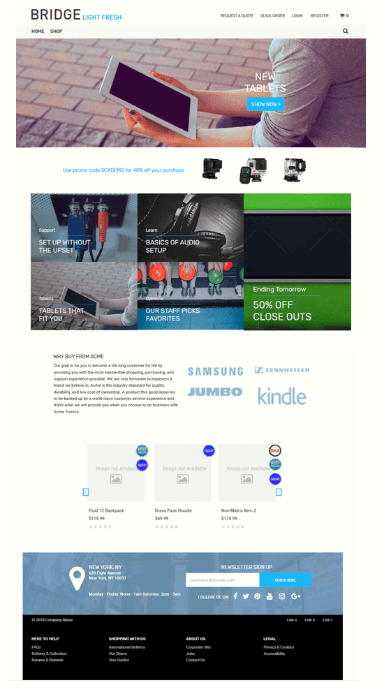 Bridge SuiteCommerce theme — official example storefront