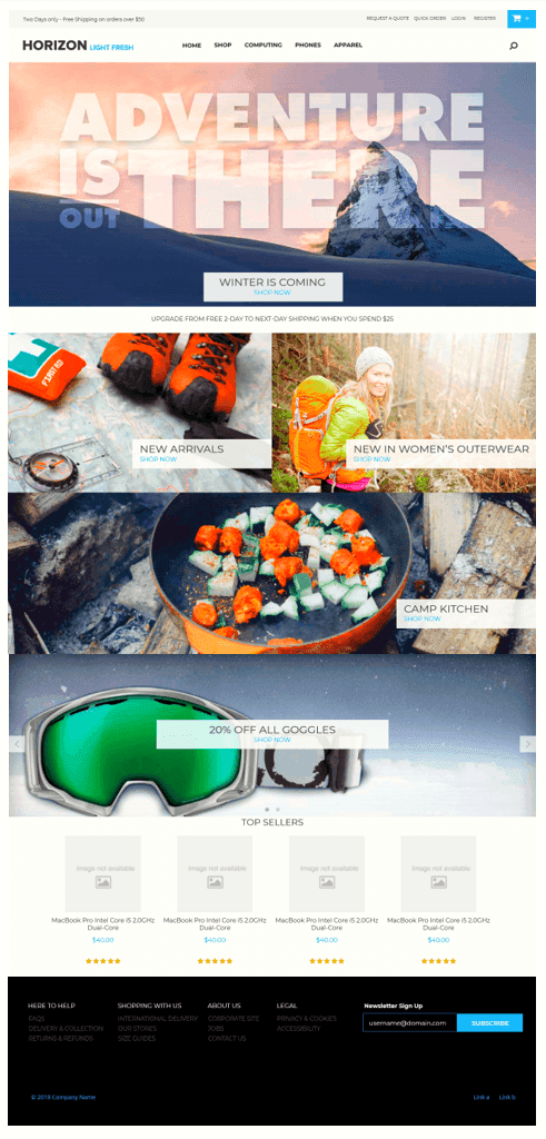 Horizon SuiteCommerce theme — official example storefront
