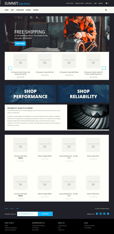 Summit SuiteCommerce theme — official example storefront