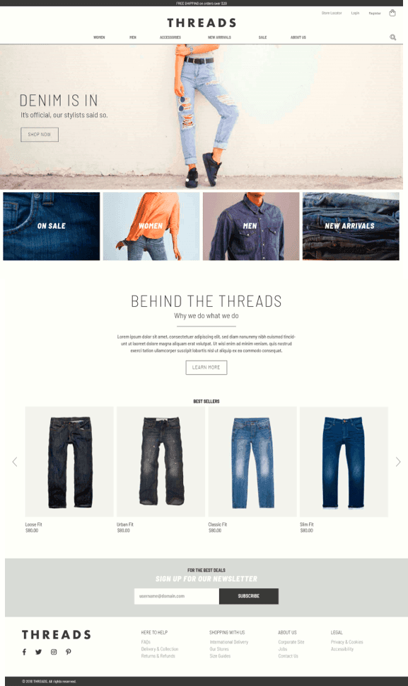 Threads SuiteCommerce theme — official example storefront