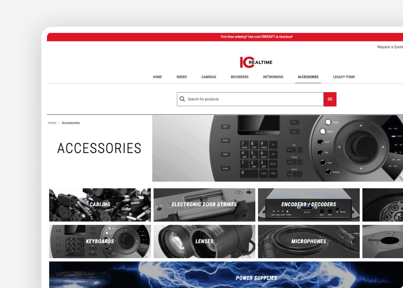 Screenshot of the website of our client ICRealTime