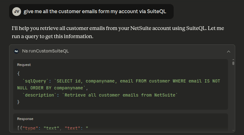 Example of an AI chat response with inline code