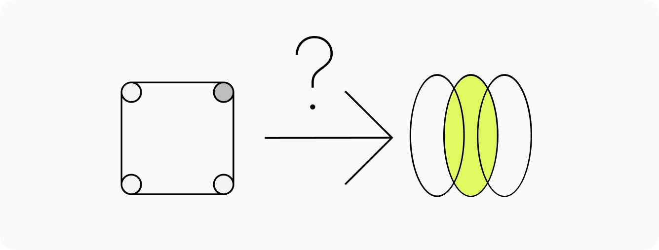 Abstract illustration of the integration of two elements